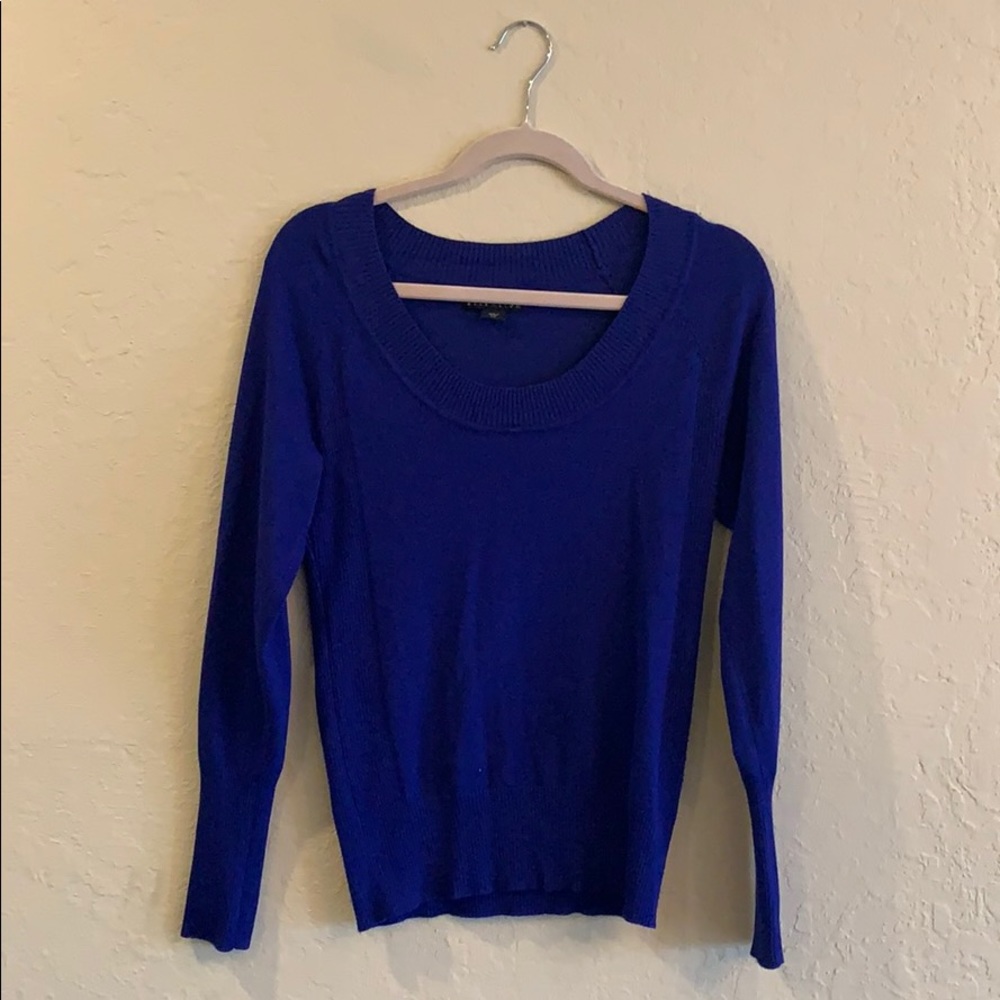 Attention Navy Blue Long Sleeved Knit Sweater